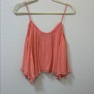 Peach tank blouse going out